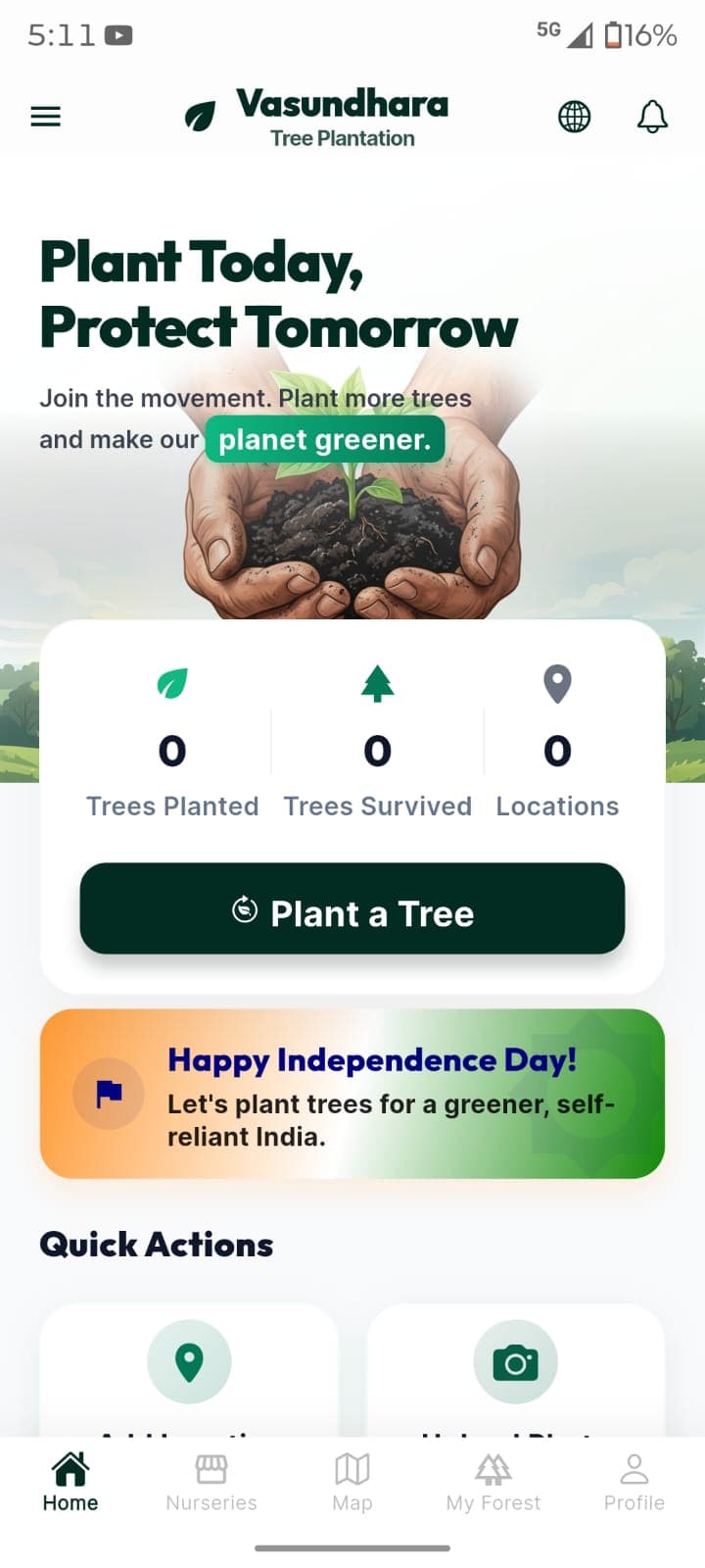 Vasundhara – Tree Plantation & Environmental Social App